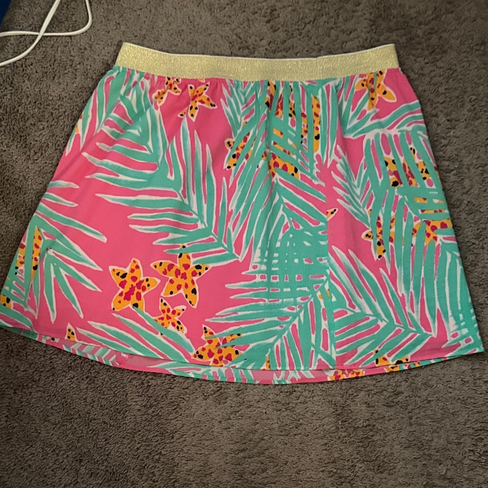 Lilly Pulitzer Pink and Green A-Line Skirt